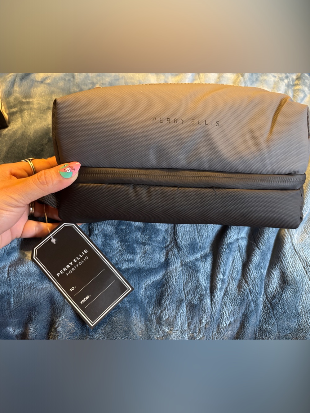Perry Ellis Black Men's Dopp Kit Toiletry Organizer